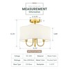 METWET Gold Semi Flush Mount Ceiling Light, 13.5" 4-Light Light