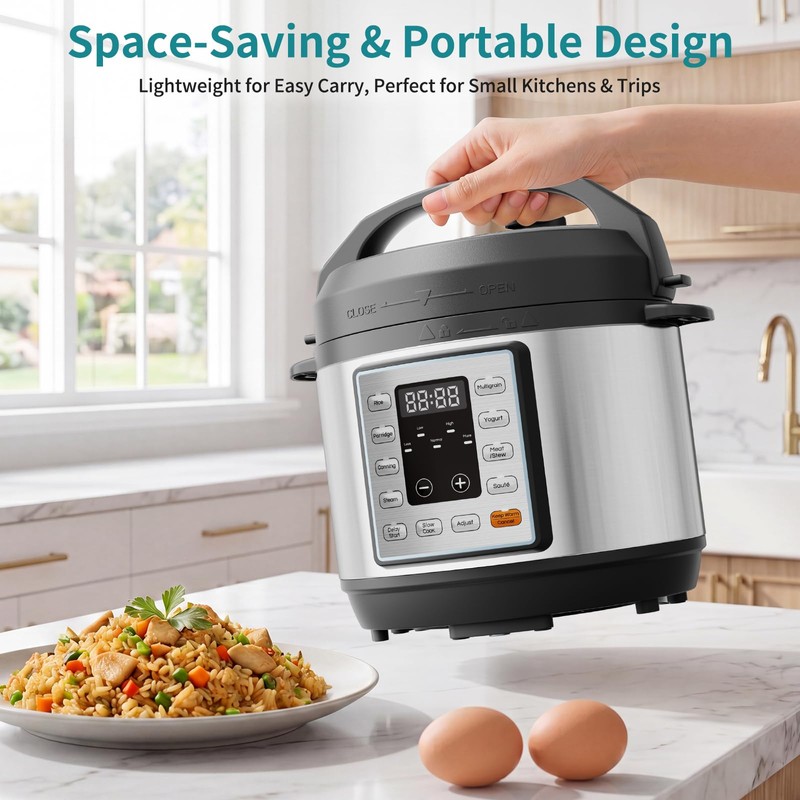 OLIXIS 10-In-1 Electric Pressure Cooker, 3 Quart Multi Cooker for