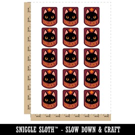 Unlucky Black Cat Temporary Tattoo Water Resistant Fake Body Art Set Collection - 15 2" Tattoos (1 Sheet)