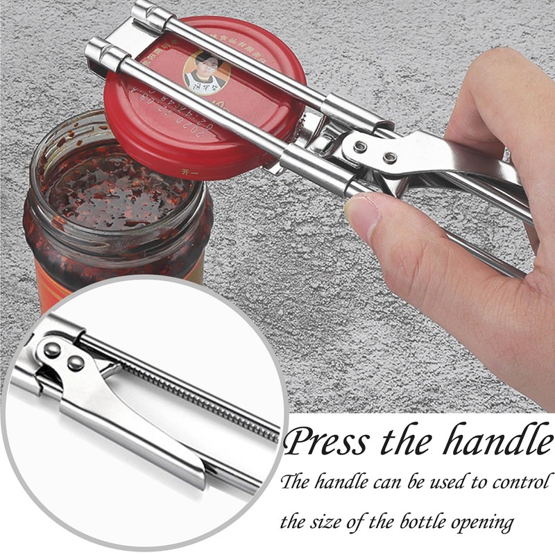Jar Opener,Adjustable Non-Slip Multifunctional Stainless Steel Can Opener,Multi Opener Set