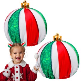 Mity Rain Christmas Hair Accessories - 2PCS Cute Hair Clips & Balls Space Bun Set for Christmas Decoration