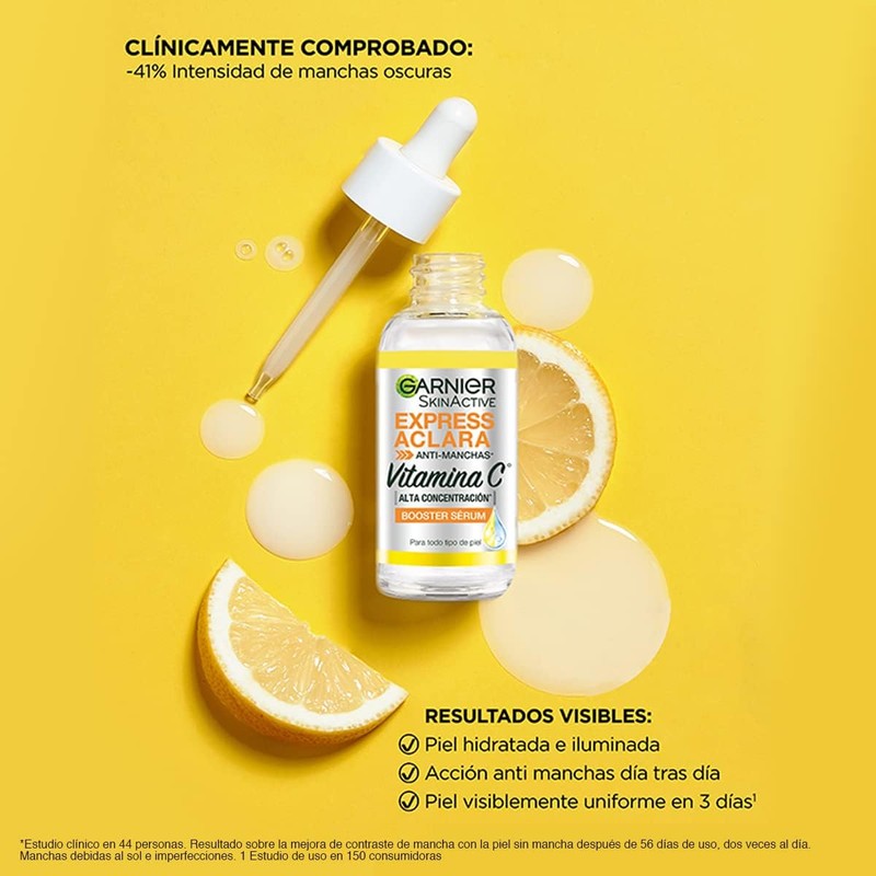Garnier Express Aclara Sérum Anti-Manchas Concentrado con Vitamina C, 30