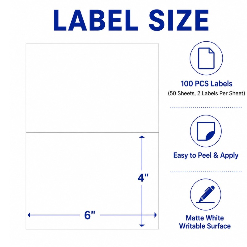 Ftumertly 4 x 6 Inch Removable Labels for Storage Bins,