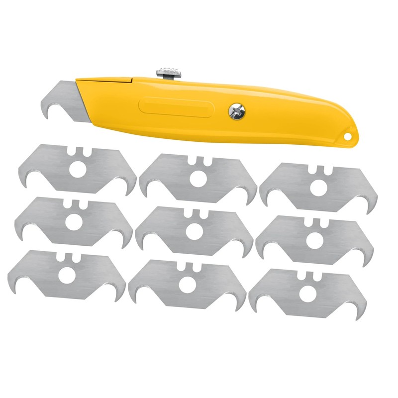 Cutter Reforzado Profesional Gancho Con 10 Navajas Repuesto