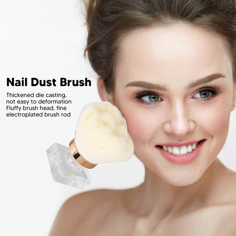 Nail Art Dust Powder Cleaner Brush Soft Bristles Comfortable Grip
