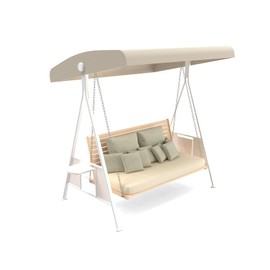 Outdoor Swing Canopy Replacement Top Cover, Universal Patio Swing Covers 3 Seater, Waterproof Replacement Canopy Outdoor Furniture Cover for Garden Patio Porch Hammock (Beige, Medium)