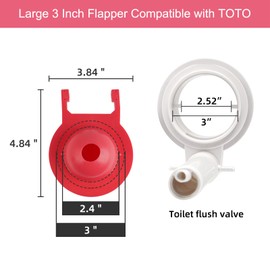 Hibbent Large 3-Inch Toilet Flapper Replacement Compatible with TOTO flapper Model G-Max, THU138S, THU175S and THU331S- Oversized Sealing and Easy to Install