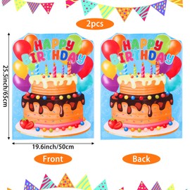 2 Pcs Birthday Chair Cover for Kids Classroom Seat Covers Folding Chair Covers for Kids Adults Class School Home Office Birthday Party Decorations