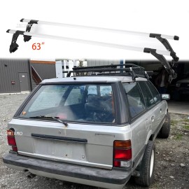 JMTBNO 63" Car Van Roof Gutter Rack Cross Bar Luggage Carrier For Subaru Loyale Wagon