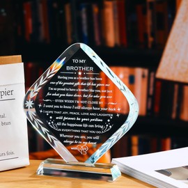 Arikyrist Gifts for Brother Meaningful Brother Birthday Gifts from Sister Brother Laser Engraved Crystal Keepsake for Best Fathers Day Christmas Graduation Gift for Brother Adult