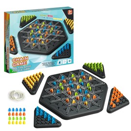 Uibolos Triggle Game, Juego Mesa Goma del Triángulo,Juego De Mesa De Clavija Triangular, Que mejoran el Pensamiento lógico,Cadena Juegos Rompecabezas para Reuniones Familiares y Varias Personas
