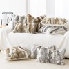 MOOX Rabbit Fur Pillow Covers Set of 2 Fur Throw