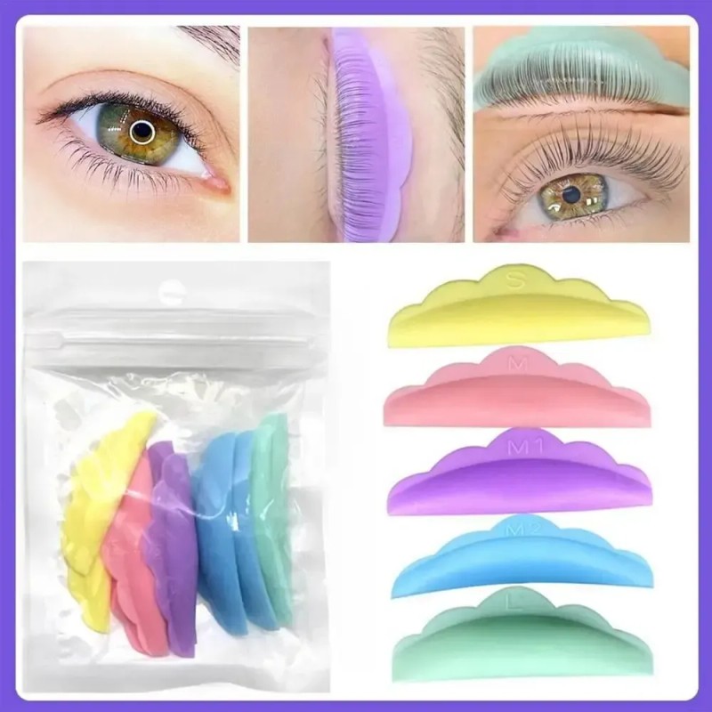 20 Almohadillas Silicona Enchinar Pestañas Lifting Makeup Color Multicolor