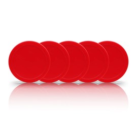 BERYLER 5 Pack Air Hockey Red Replacement, 2.5" in Diameter, Thicker Pucks for Game Tables, Accessories, Equipment