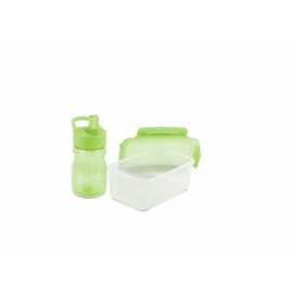 Thermo Rex Sports Water Bottle with Straw and Lunch Box, Children's Drinking Bottle, Storage Jars, Water Bottle Made of BPA-Free Plastic, Reusable, Bottle and Bento Box, Water Bottle (Green)
