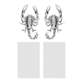 Be In Your Mind 1 Pair Car 3D Scorpion Metal Sticker Waterproof Anti-Rust Body Decorative Decor Badge Emblem for Car Motorcycle Zinc Alloy Silver