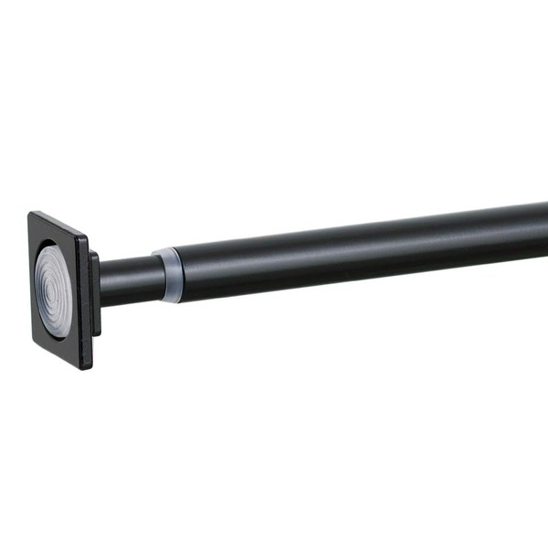 Z3K Stylish Tension Rod Iron Tension Rod, Black, Square, M Size, Clasica 29.9 - 52.0 inches (76 - 132 cm)