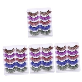 DOITOOL 4sets False Eyelashes for Girl White and Brown 3d Eyelashes Stage Lash Extensions Party Diy 5pairs*4