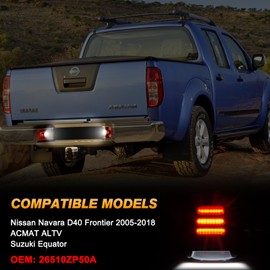 POPMOTORZ LED Number Plate Light for Navara D40 2005-2018 Frontier ACMAT ALTV Suzuki Equator, LED License Plate Light with CanBus Error Free 2835 SMD Red and White Light, Pack of 2