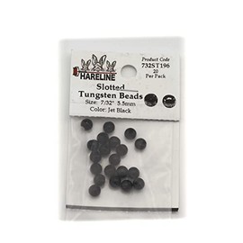 Hareline Slotted Tungsten Beads #196 7/32'' (5.56mm) Jet Black