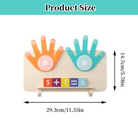 YILANJIN Wooden Maths Toy, Wooden Math Toy Counting Learning, Educational Learning Number Toy for Toddlers, Finger Counting Learning Toy for 3-6 Years Boys and Girls (30 x 15.5 x 3 cm)