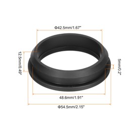 QUARKZMAN 2pcs Snap Rubber Grommet Connector Mounting Dia 48.6mm ID 42.5mm Seal Anti Scratch for Electrical Box Cable Tube Black
