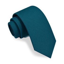 Gusleson Teal Blue Tie for Wedding Solid Cotton Suit Tie Mens Formal Necktie for Business (UK1032-28)