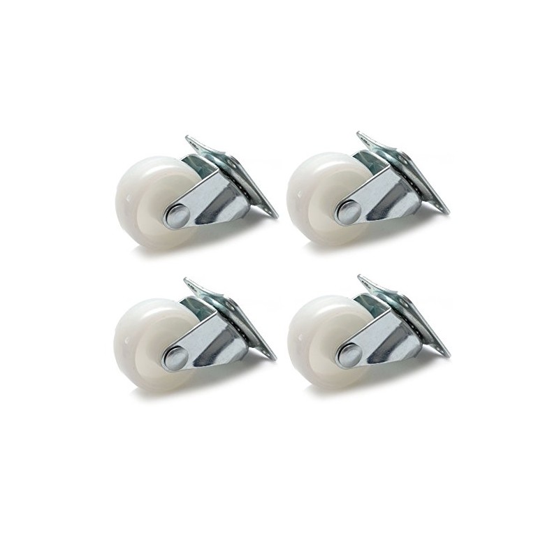 4X New 30mm Plastic Swivel Castor Wheel White Furniture Caster