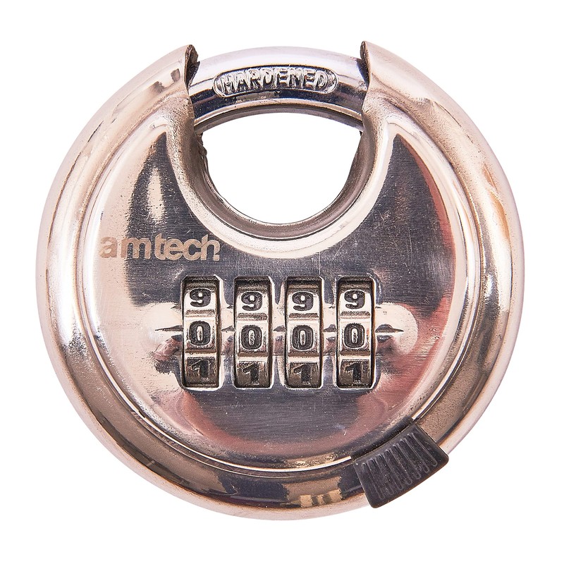 Amtech T1146 70mm 4 Digit Stainless Steel Combination Padlock