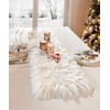Dekoleidenschaft Faux Fur Table Runner in Cream/White, 30 x 120