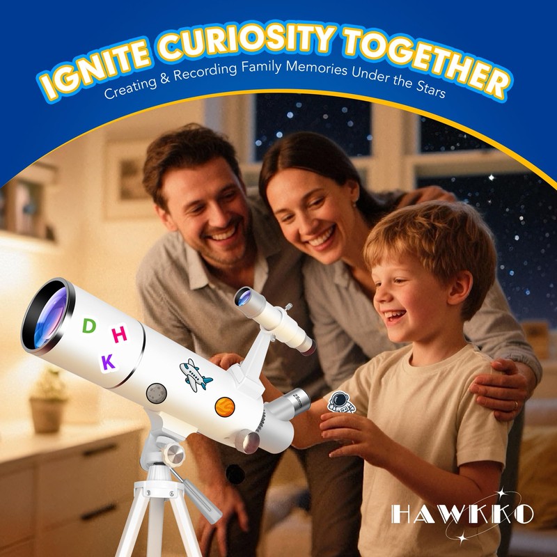 Hawkko Telescope for Adults & Kids – 80mm Aperture 500mm