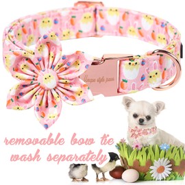 Unique style paws Easter Dog Collar Puppy Collars Harnesses & Leads For Dogs Uk Bow Tie Soft Adjustable Cute Flower Comfortable Collars Pet Gift For Small Medium Large Dogs S
