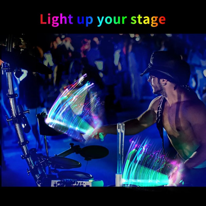 Baqueta Para Tambor Percusion Baqueta 5a Luz Led Bateria,usb Mix
