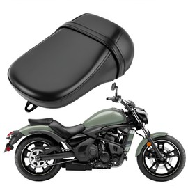 Rear Passenger Pillion Seat Compatible with Kawasaki Vulcan S 650 VN650 EN650 2015-2023 2024 - Comfortable Synthetic Leather Cushion Pad with Mounting Hardware Black​