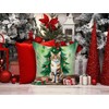 Owyhee Bob Cat By the Christmas Tree Throw Pillow