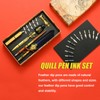 Joyeee Feather Calligraphy Pen and Ink Set, with Wax Seal