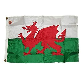 JumpingLight 2x3 Embroidered Sewn UK Wales Dragon 300D Nylon Flag 2x3 - Quality Flags
