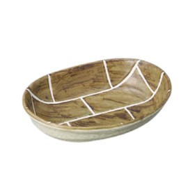 Yamashita Crafts 905420319 Sashimi Plate, Craft Brick, Tea Oval-Type Pot, 8.3 x 6.1 x 1.8 inches (21 x 15.5 x 4.5 cm)