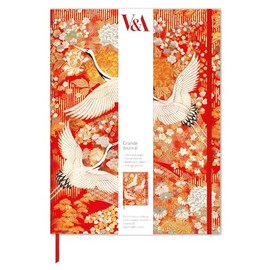 Museums & Galleries Hardcover Journal - Grande Notebook - 187 x 247mm - Kimono Cranes Oriental V&A Design - Artistic Stationery