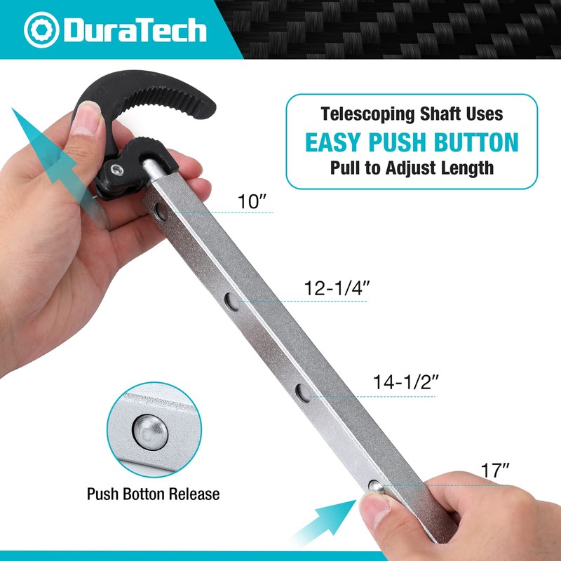 DURATECH 10 "-17" Telescoping Basin Wrench with 1-3/8" to 2-1/2"