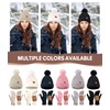 Zexian Winter Beanie Hat with Pom and Touchscreen Gloves Set，Soft