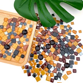 LITMIND Assorted Black Irregular Crystal Mosaic Tiles, 9oz Value Pack - Perfect for Art Crafts, Mosaic Making Projects, Home Decor, and More