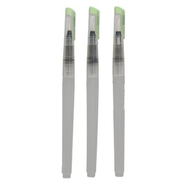 Jaxon 60038 Watercolour Water Tank Brush Set, 3 Brush Pens with Synthetic Fibres in Various Sizes, Water Colouring Pens with Refillable Tank