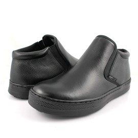 Laforst Custer Mens Work Slip Resistant Tumble Leather Slip On Server Flats Black 10