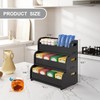 Tea Holder for Tea Bags Organizer - Black Bamboo Tea