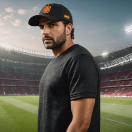 Spain Soccer Trucker Hat Embroidered Europe Champ Team Fan Snapback (Red)