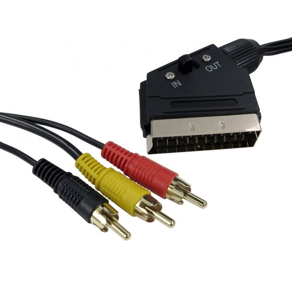 Consoletronic 1.5m Scart Plug to Triple RCA Male Video Cable
