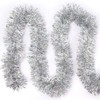 POFET 5PCS Christmas 2m Silver Tinsel Metallic Garland Sparkling Hanging