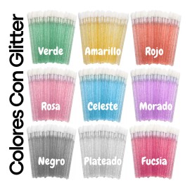 100 Aplicadores Maquillaje Pestaña Lip Brush Glitter Labio F