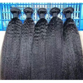 40 to 50 Inch Burmese Curly Hair Raw Burmese Curly Hair Bundles Burmese Curly Hair and Closure 2x6 4x4 Closure Burmese Curly Wigcolor: kinky straight, Stretched Length: 10 inches
